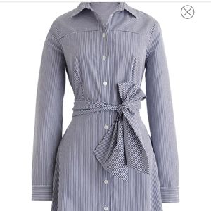 Jcrew striped tie waist dress